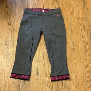 Under Armour Charcoal and Pink Capri Leggings